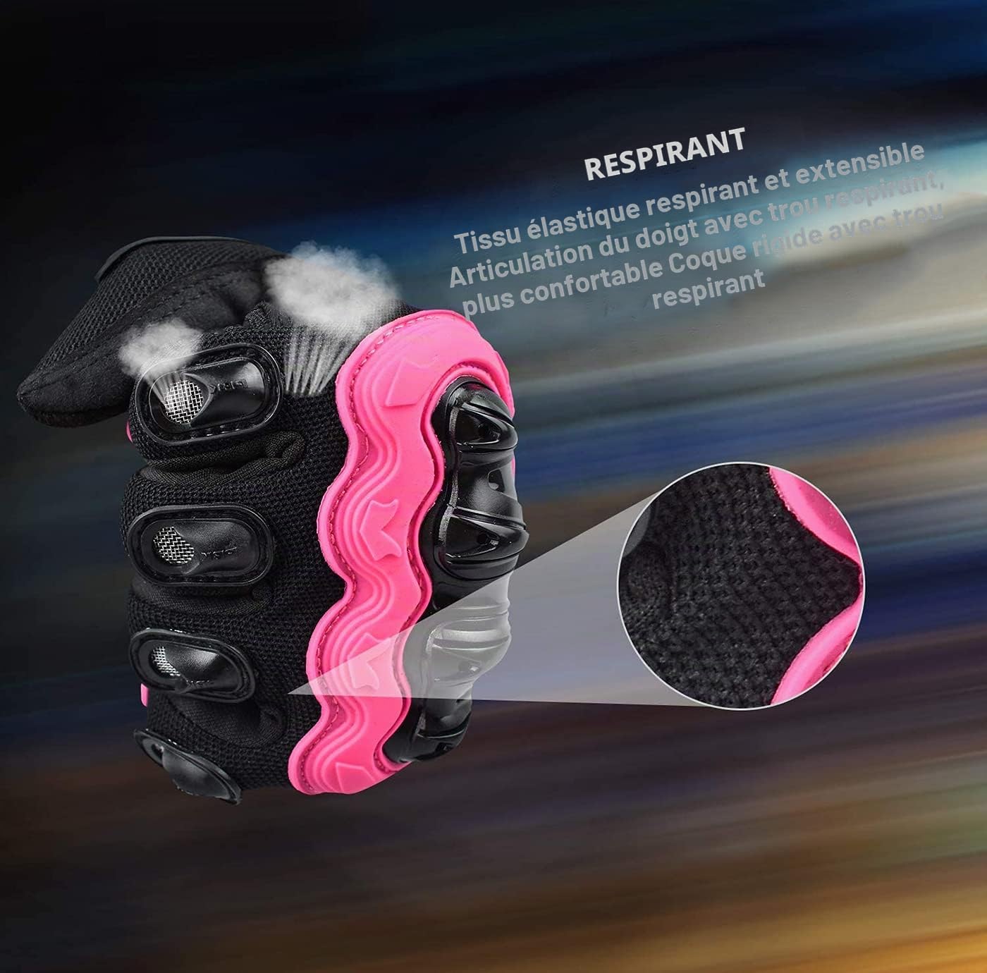 Gants De Moto Quatre Saisons Antidérapants pour Hommes Et Femmes Peuvent Toucher L'écran,Pink-M