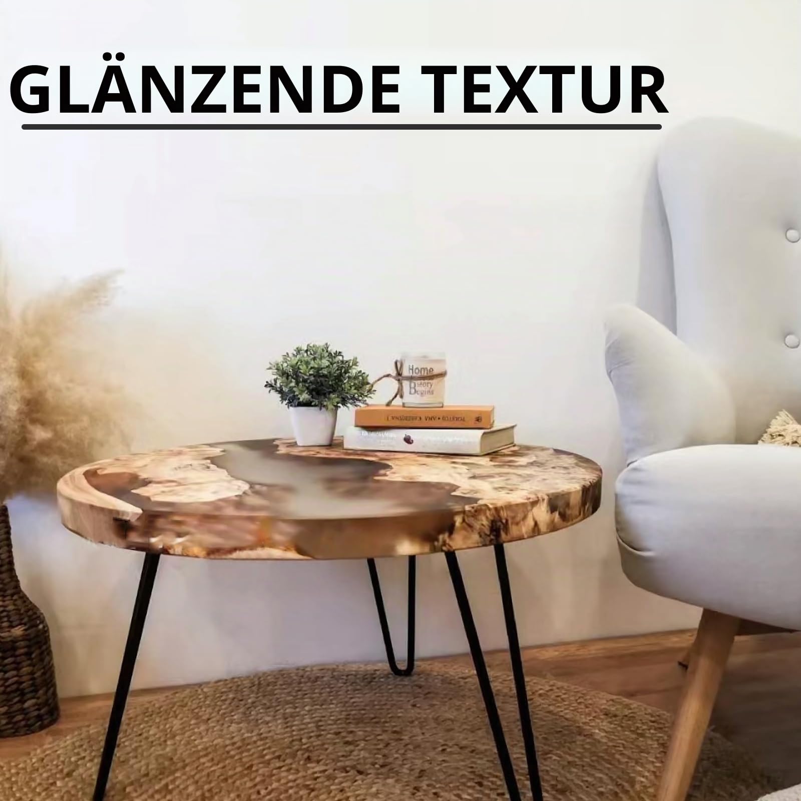 61 cm große Harz-Tischformen, extra große, runde Silikonformen für Epoxid-Tischplatte, Flusstisch, Couchtisch, Schneidebrett, DIY-Harzkunst, Heimdekoration