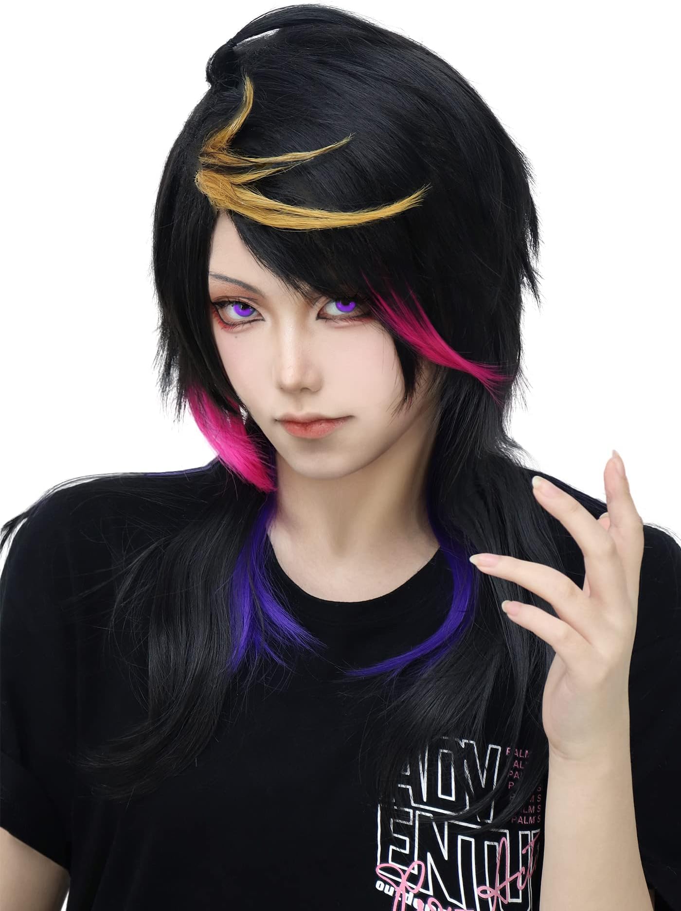DAZCOS Anime Cosplay Wig Shu Yamino Wig for Halloween Cosplay (Multicolored)