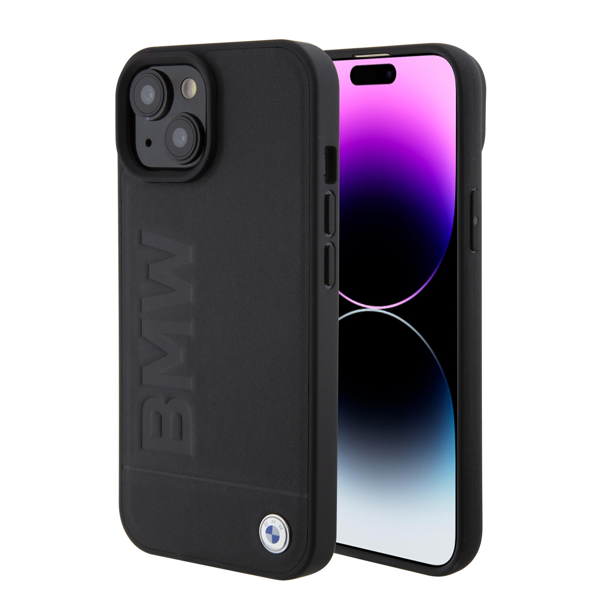 CG MOBILE BMW BMHMP15SSLLBK Coque pour iPhone 15 6,1" Noir Coque Rigide Signature Logo Impression