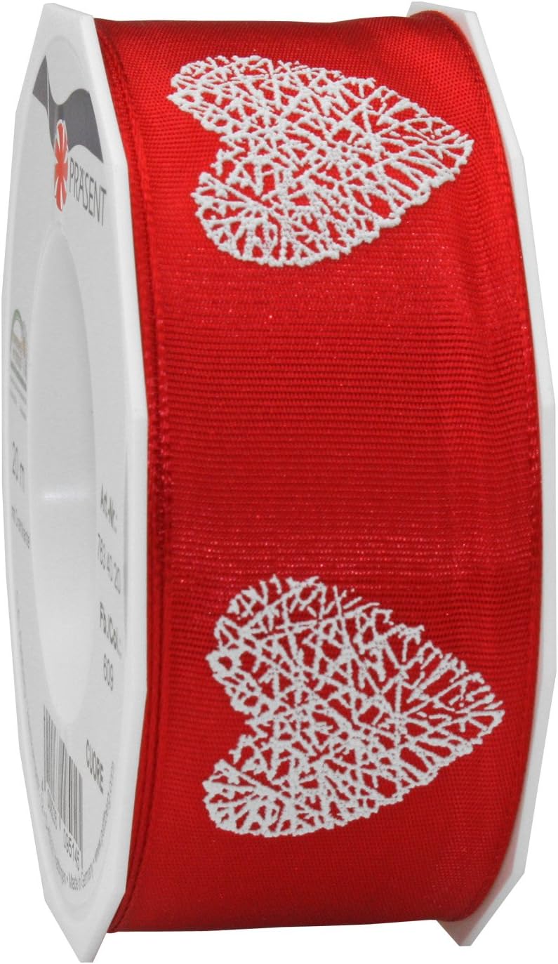 Morex Ribbon, Cuore Wired Taffeta, 1.5 Inch by 22 Yards, Red