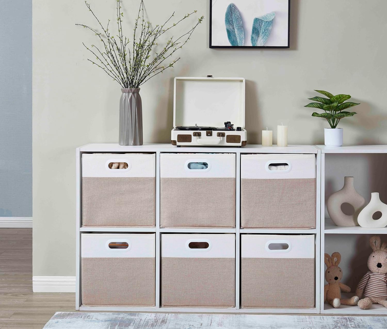 Mangata Cube Storage Boxes 33x33x33 cm, Large Fabric Storage Baskets for Storage Cube Units Clothes Bins, Baskets - Image 2