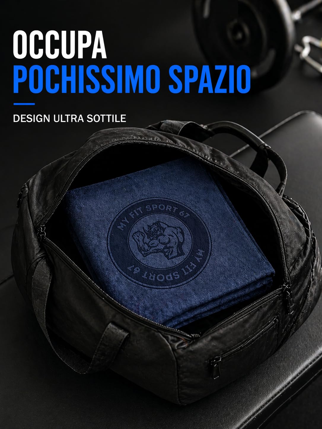 Asciugamano Fitness microfibra palestra Ideale per Fitness Bodybuilding Yoga Sport accessori indispensabile telo sottile e leggero (Nero)