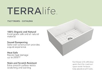 Catalina Farmhouse Apron Front Fireclay 27 in. Single Bowl Kitchen Sink in White