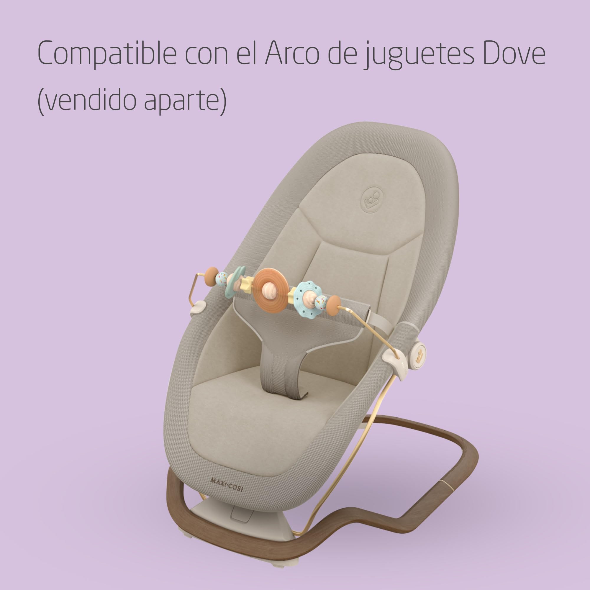 Maxi-Cosi Dove, Hamaca Bebé, 0-3 Años, 0-15 kg, Hamaca Bebé Ligera, Plegable, Portátil, Balanceo Natural,Tejidos Eco Care 100% Reciclados, Elegance Beige