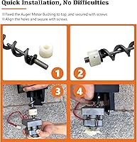 Vista 4 de Kit de bujes de motor de barrena de encendido directo de 17 pulgadas, repuesto para la mayoría de las parrillas de pellets Traeger