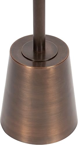 Miniatura 5 de Kate and Laurel Tira - Mesa auxiliar redonda, 14 x 14 x 24 pulgadas, color blanco y bronce, mesa auxiliar decorativa estilo pedestal para usar como