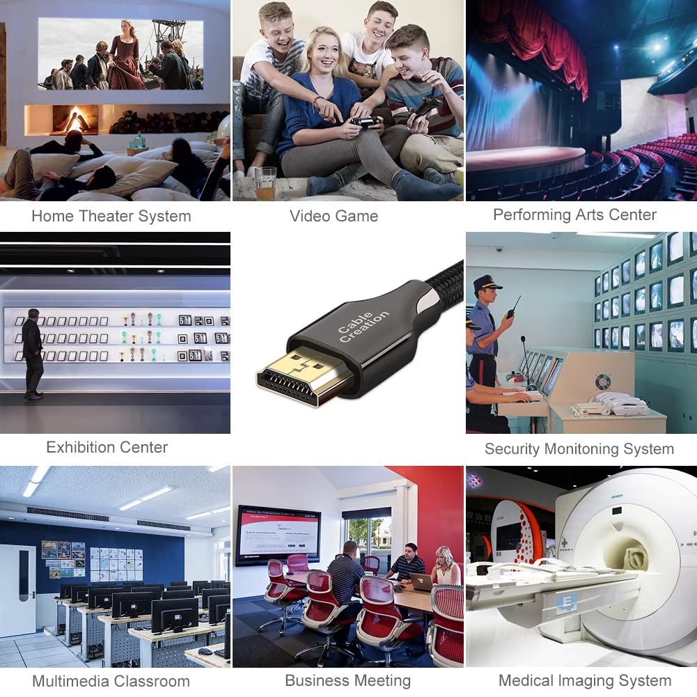 8K HDMI Cable 10 FT, CableCreation Ultra HD High Speed HDMI Cable 48Gbps, 8K 60Hz, HDCP 2.2, 4:4:4 HDR, eARC, Compatible with Steam Deck, PS5, PS4, Xbox Series X, Xbox One, MacBook Pro 2021, Roku TV : Electronics