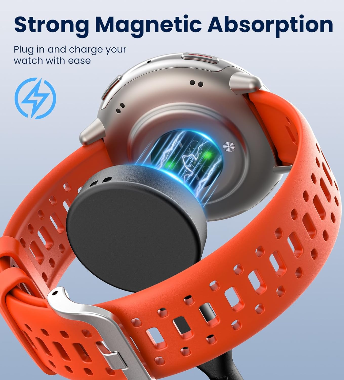 TiMOVO Charger Compatibie with Bip 6/Active 2, 2 in 1 Type C Replacement Charging Cable Cord Dock Stand for Smart Watch (3.3ft/1m)