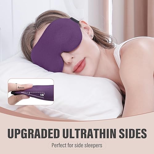 Miniatura 2 de Máscara para dormir para hombres y mujeres, máscara para dormir con almohadillas 3D con la forma de los ojos, de forma cóncava, bloquea la luz,