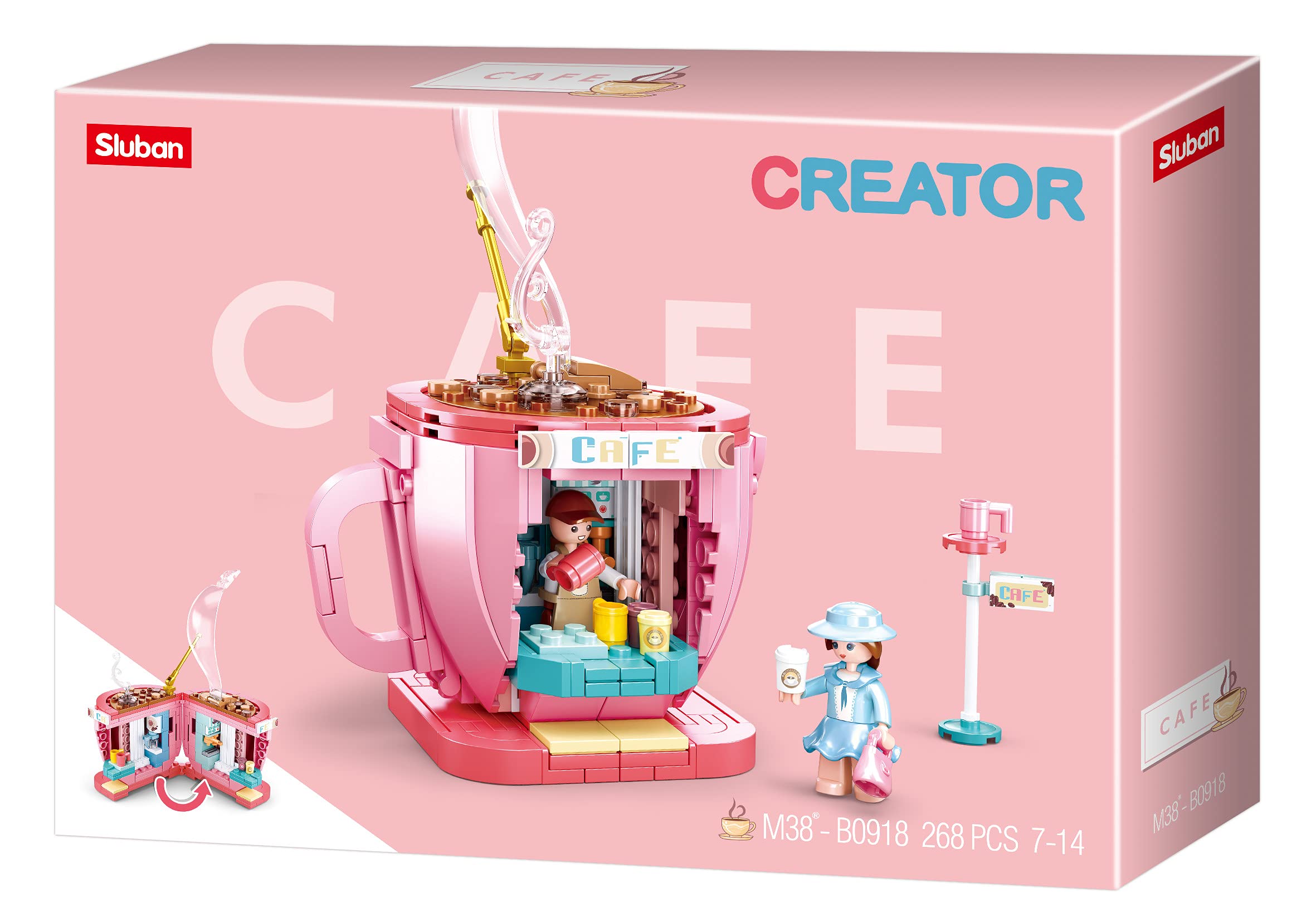 Sluban Creator Cafe Set Di Costruzioni 268 Pezzi – Mattoncini Compatibili Con Istruzioni Colorate - 2