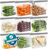 IDEATECH Dishwasher Safe Reusable Storage Bags Stand Up - BPA Free PEVE Reusable Sandwich Bags - Leakproof Gallon Freezer Bags, Silicone Food Storage Bags (Multicolor (9 Sandwich))