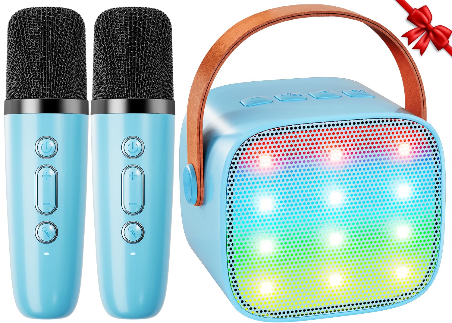 Ankuka Karaoke per Bambini Karaoke con Microfono Karaoke Cassa Bluetooth con 2 Microfoni, Regalo Bambina Giochi Bimba Regalo Compleanno per 3, 4, 5, 6, 7, 8, 9,10,11,12+ Anni (Blu)