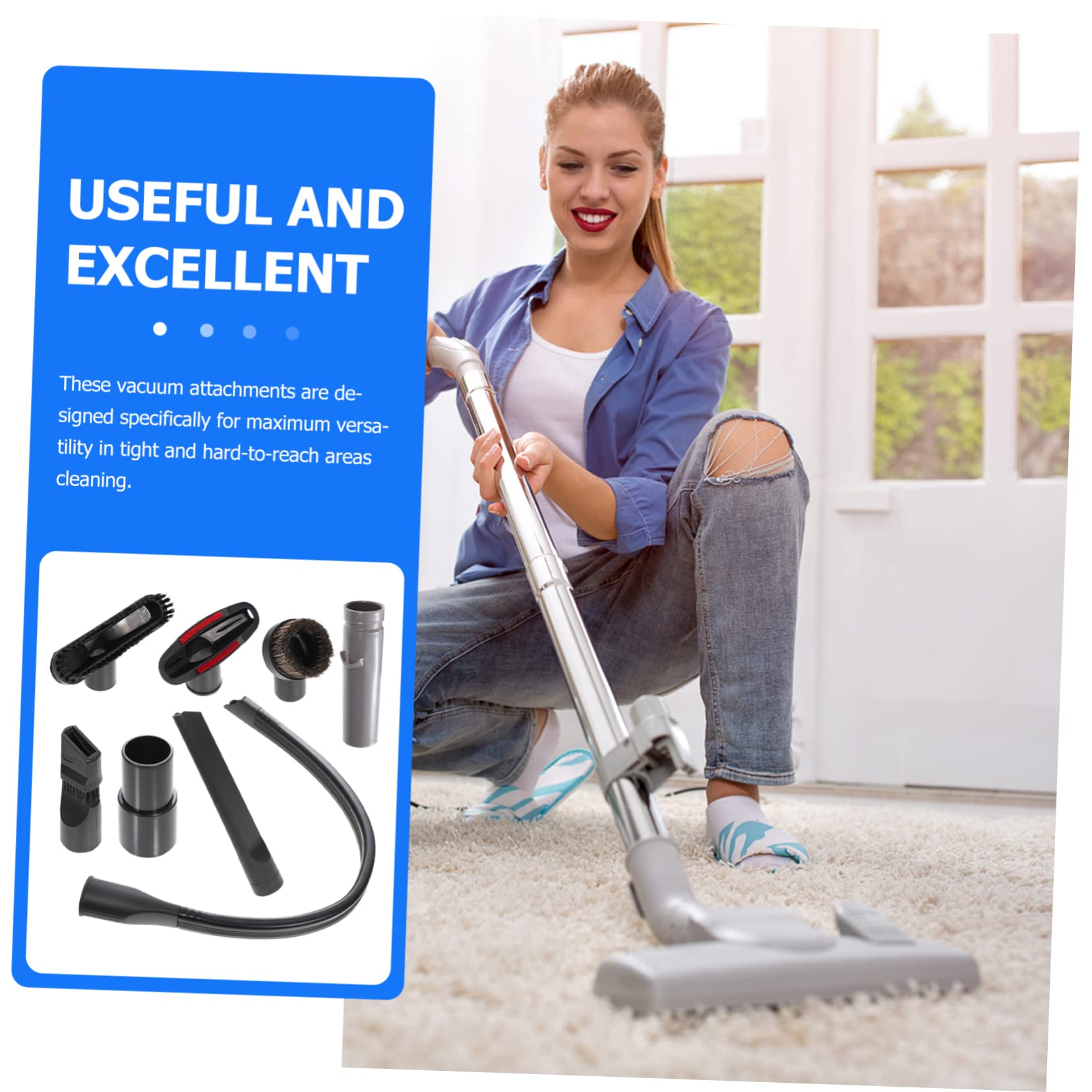 MAGICLULU 2 Sätze Staubsauger Zubehörset Teiliges Düsenset für Effektive Ritzen und Ecken Staubbürste und Adapter Geeignet für Enge Räume und Möbel