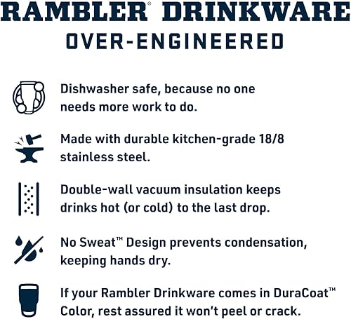 Miniatura 4 de YETI Rambler Botella de 64 onzas, aislada al vacío, a prueba de fugas, acero inoxidable con tapa para sorbos, melocotón de campo bajo