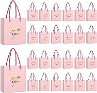 Vista 9 de Honoson 60 mini bolsas de regalo de agradecimiento con asa a granel de 4 x 2.75 x 4.5 pulgadas, pequeña bolsa de papel de aluminio para envolver