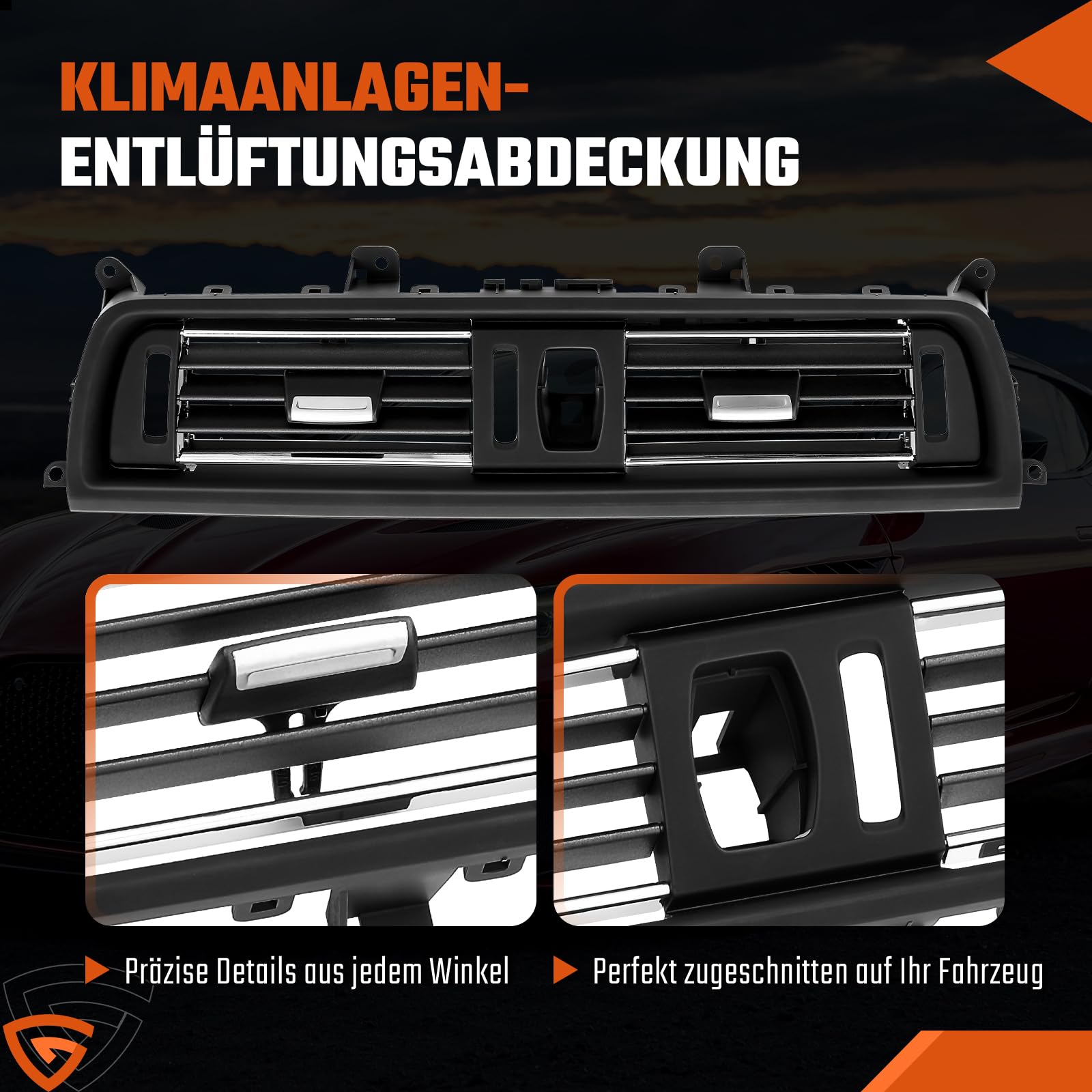 GEARMONSTER Frontluftgitter AC Lüftungsgitter für BMW 5er F10 F11 Klimaanlagengitter kompatibel mit 520 523 525 528 530 535 550 2010-2016, Lüftungsgitter Klimaanlage Ersatz 64229166885