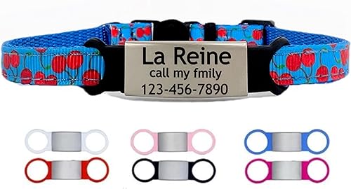 Miniatura 2 de LaReine Etiquetas de identificación de mascotas con grabado de acero inoxidable para gatos y perros etiquetas de identificación de mascotas