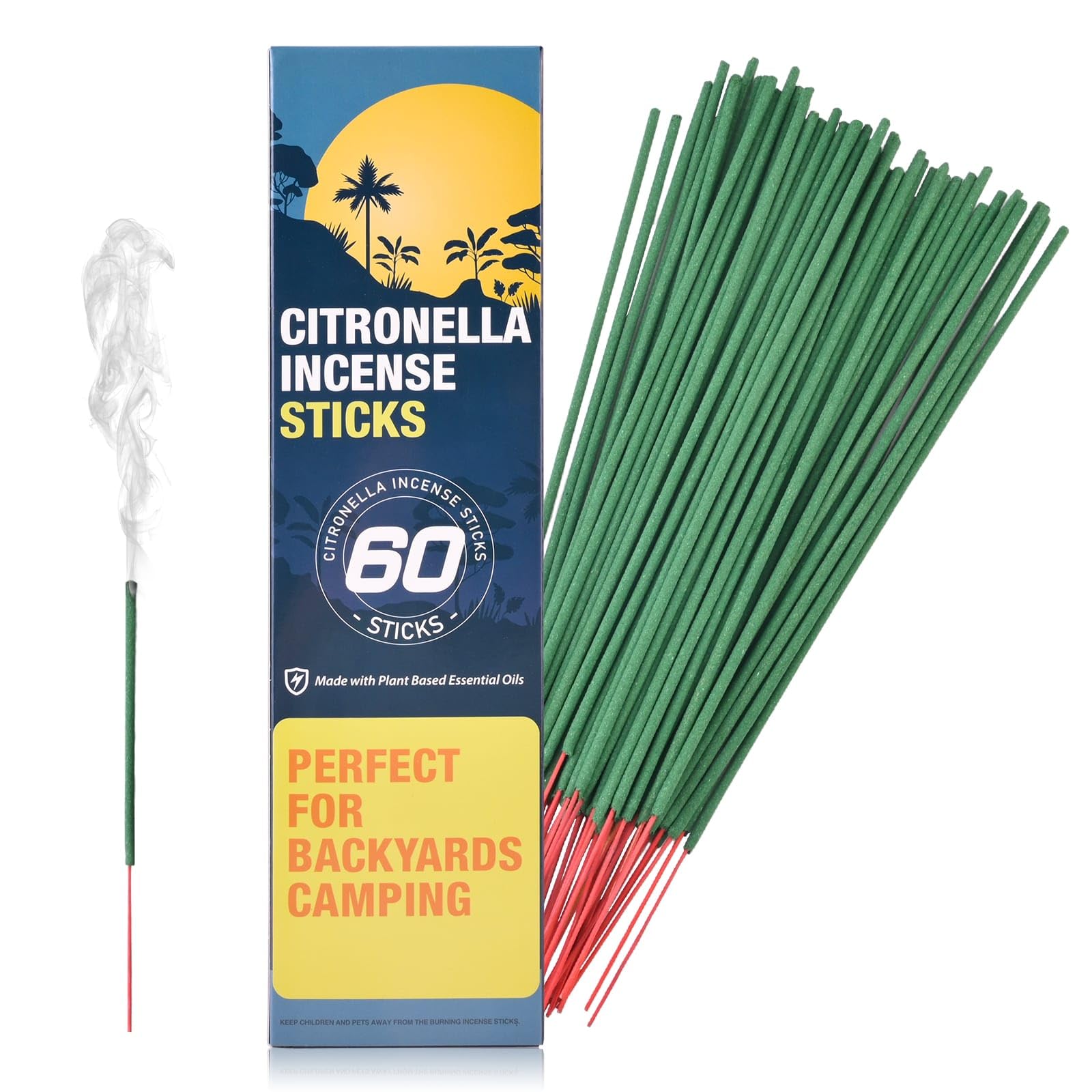 Bâtons d'Encens Citronnelle 60 pièces Boîte Extérieur Camping