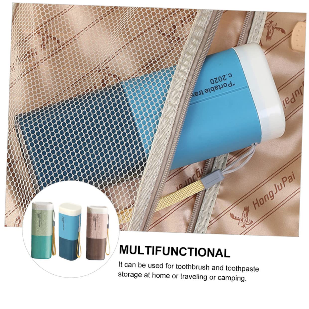 3pezzi Portaspazzolino da Denti e Custodia Portatile per Dentifricio da Viaggio da Contenitore per Spazzolini e Utensili per Pulizia dei Denti
