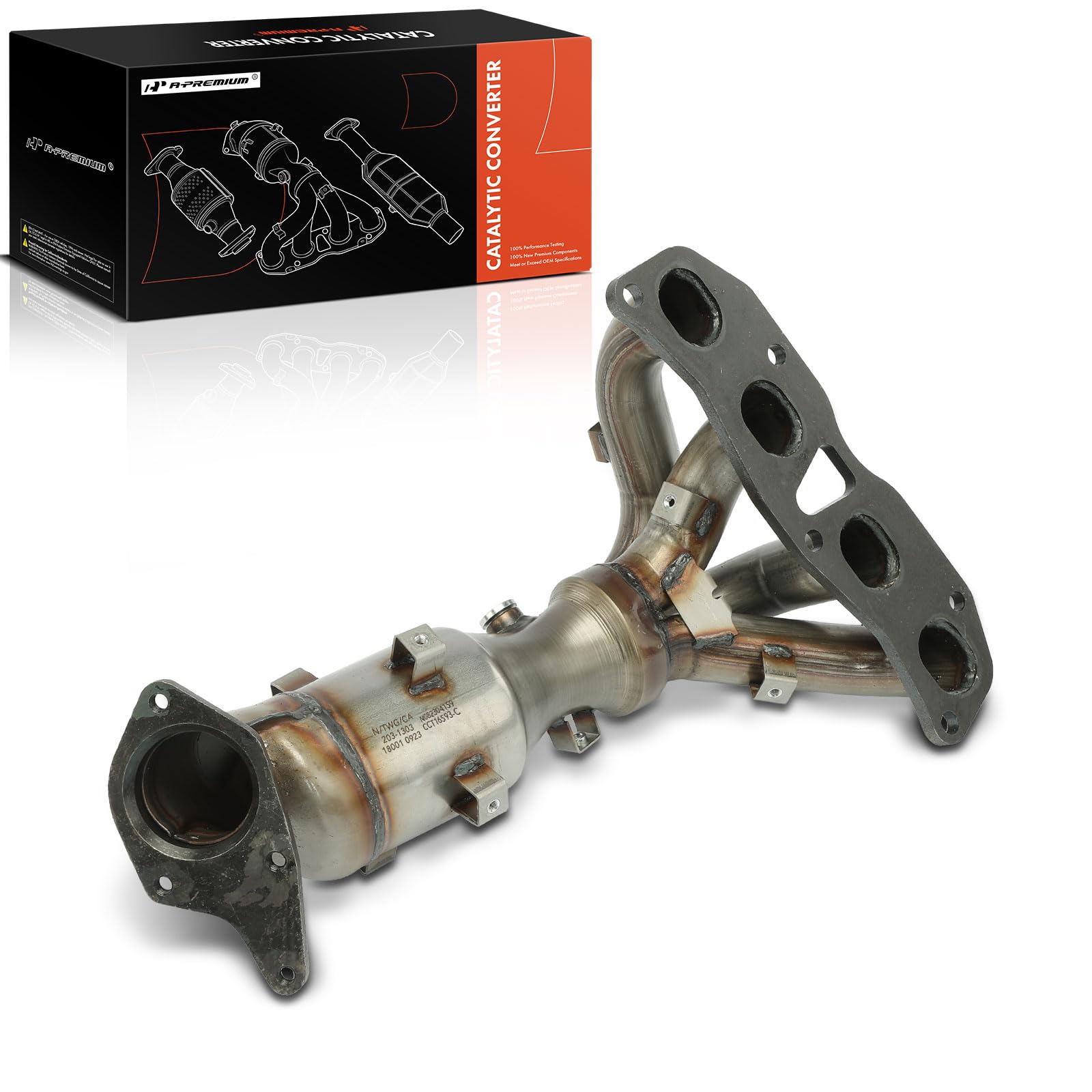 A-Premium Front Exhaust Manifold Catalytic Converter Kit Direct-Fit Compatible with Nissan Altima 2007 2008 2009 2010 2011 2012 2013, L4 2.5L, EPA Compliant, Replace# 14002-JA01E, 14002-JA02E