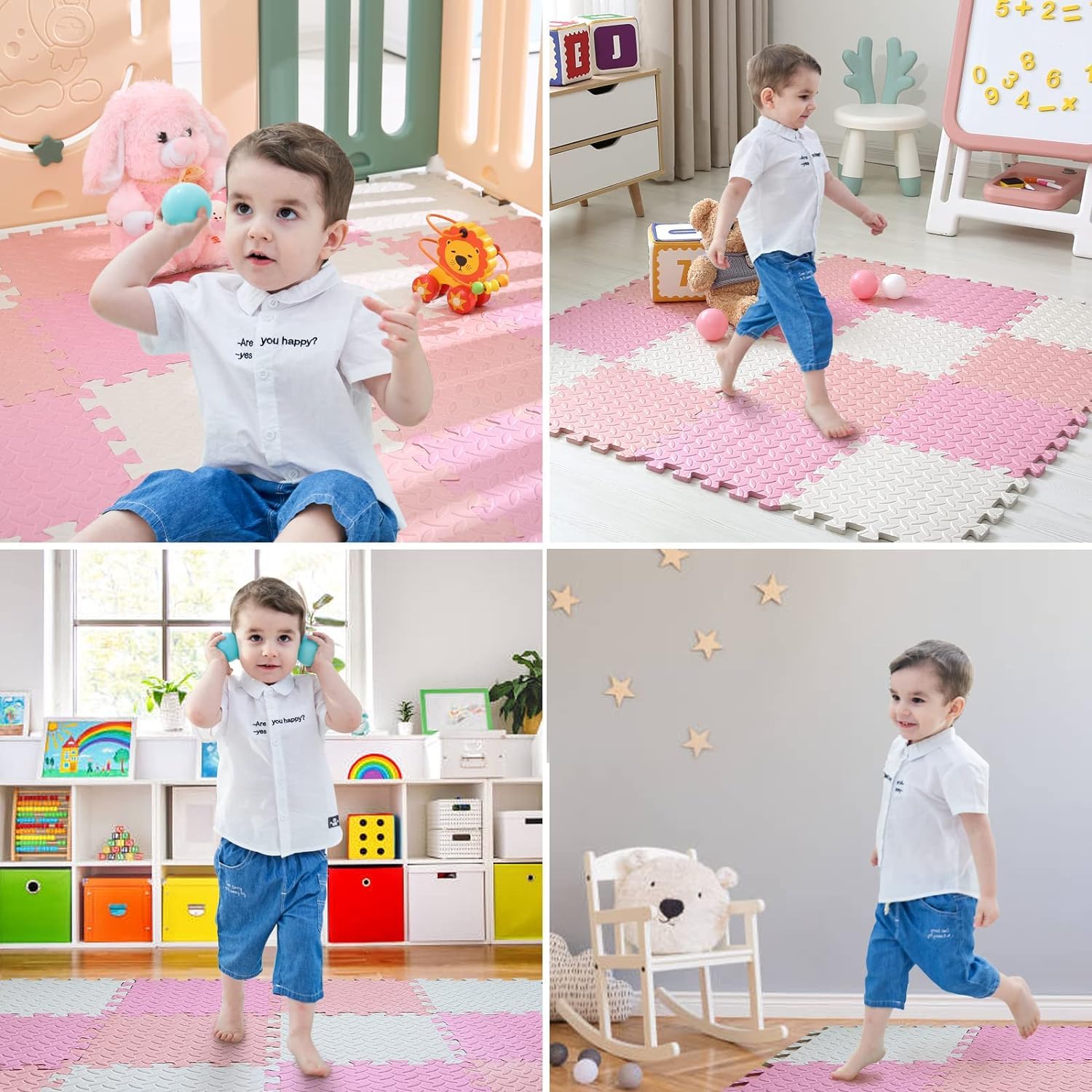 Alfombra Puzzle Bebe 18 Piezas Alfombra Juego Puzzle Infantil, 30 x 30 x 1,2 cm, 16.5sqft, EVA Alfombrillas de Enclavamiento Suelo