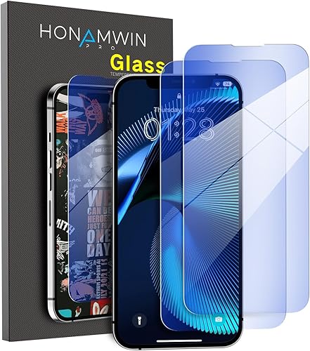 HONAMWINPRO Protector de pantalla para iPhone 11 Pro (5.8 pulgadas) anti luz azul (cuidado para los ojos) Paquete de 2 protectores de vidrio templado