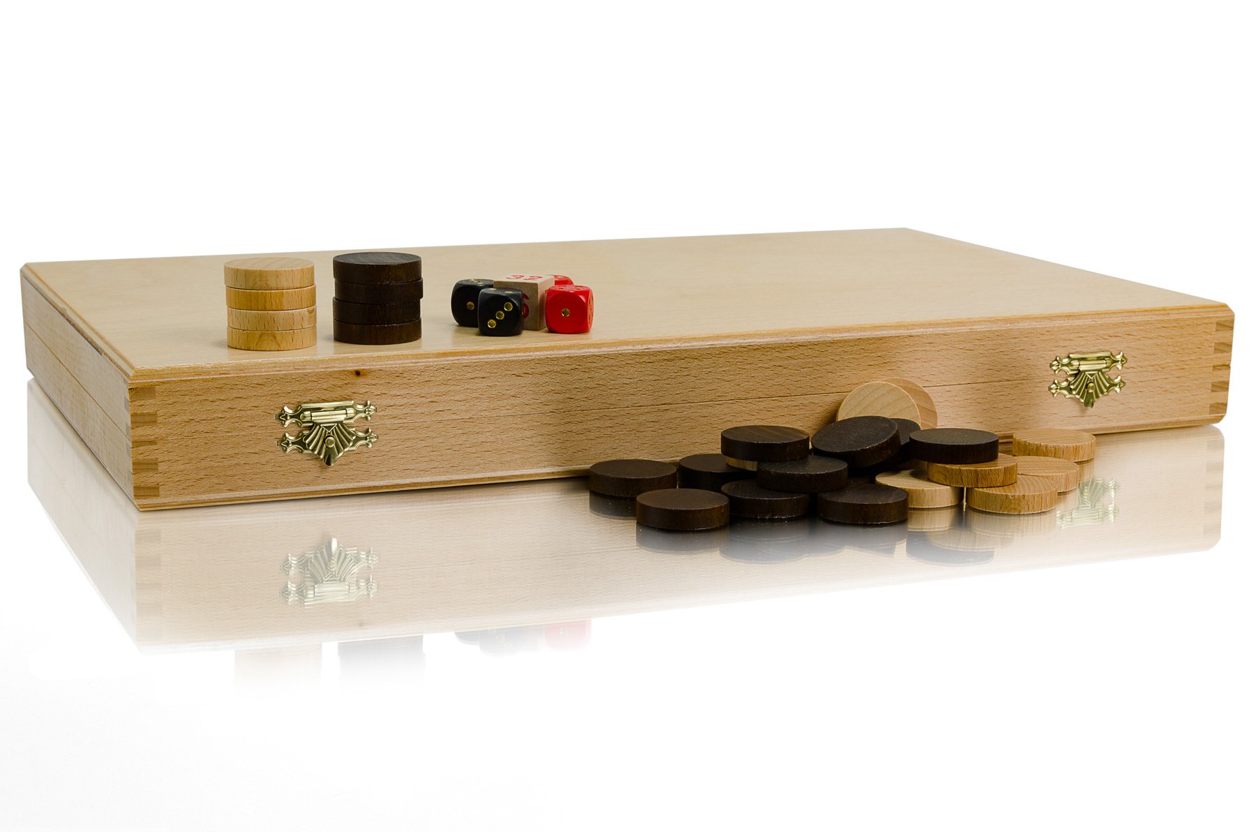 Cassetta Backgammon Legno da Viaggio 40 x 50 cm - Intarsiato Gioco da Tavolo di Faggio