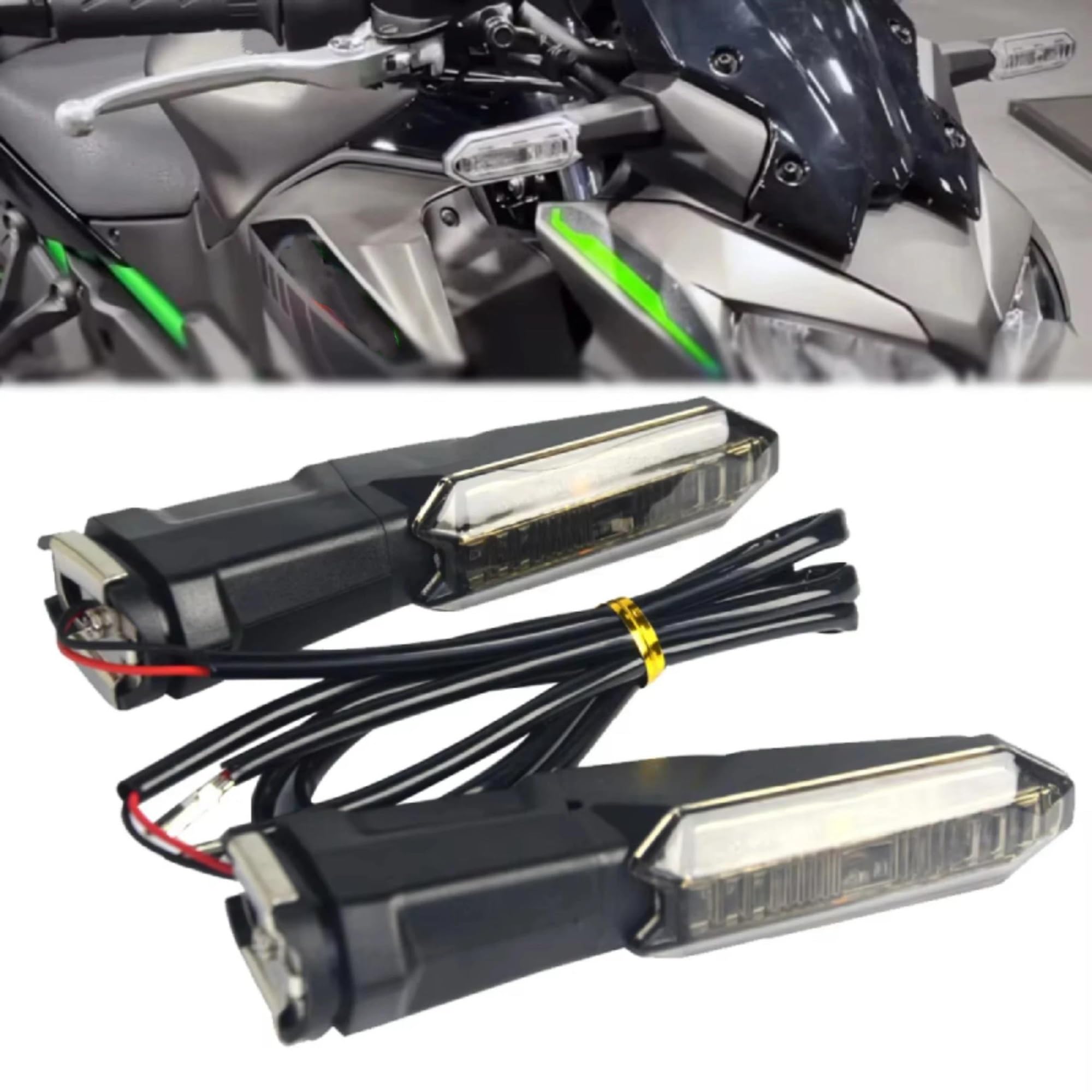 Faro Di Svolta Per Moto Per KAWASAKI Per Versys 1000 650 X250/X300 Per NINJA 1000 ZX-6R 125 250/300 400 650 ER-6N/F Luce lampeggiante indicatore(Fumo,4)