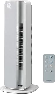 コイズミ 扇風機 タワーファン ホット&クール 送風 温風 1台2役 熱中症アラート機能 人感センサー 自動首振り DCモーター ライトグレー KHF-12243/H