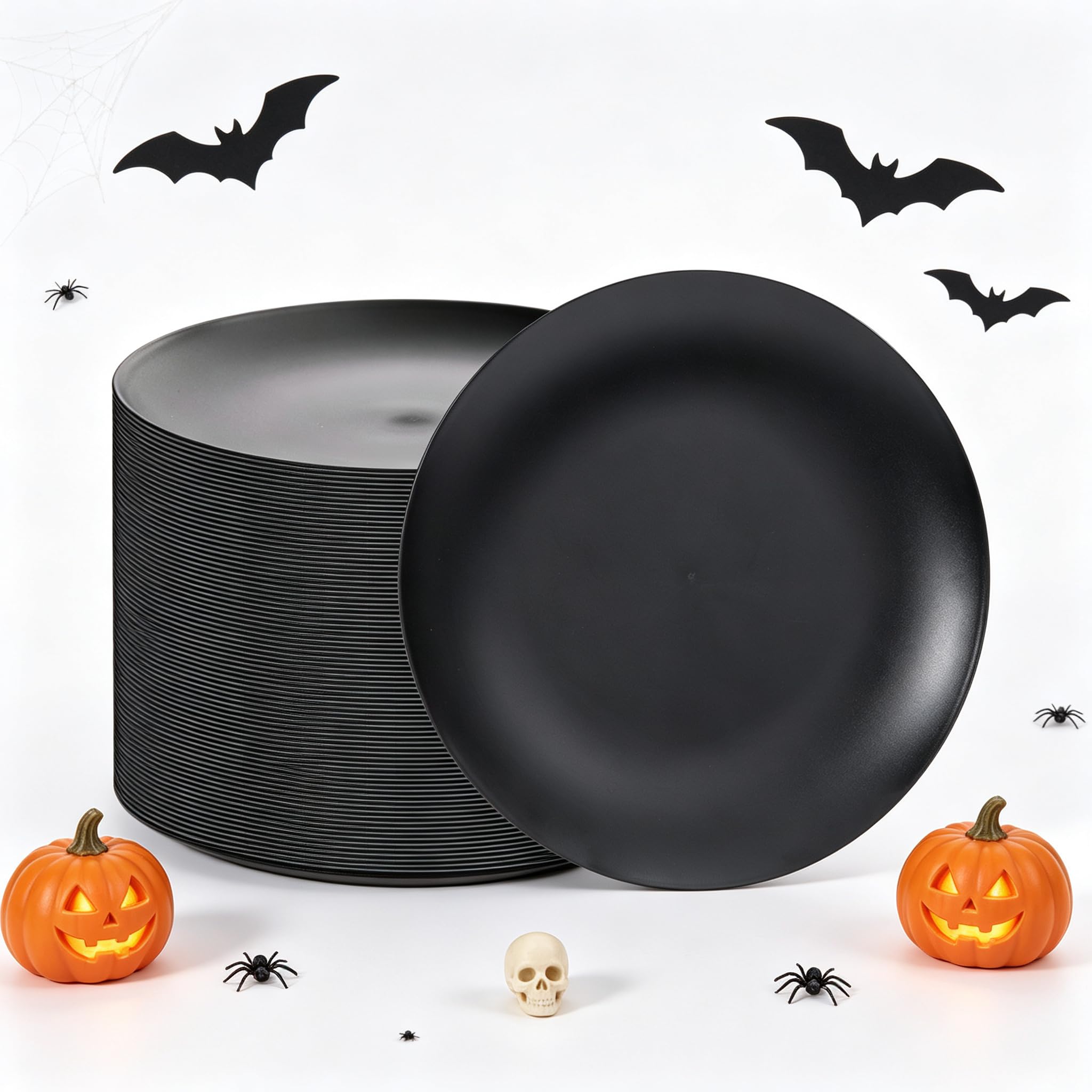 Premium Black Plastic Plates - 350 Pack -15