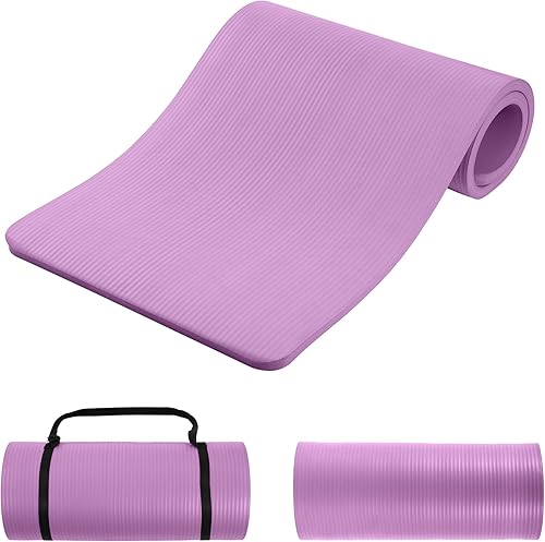 Miniatura 6 de BalanceFrom 1-Inch Premium Yoga Mat,High-Density NBR Foam,1 Inch Thick Yoga Mat for Superior Cushioning and Joint Protection,Non-Slip for Grafito