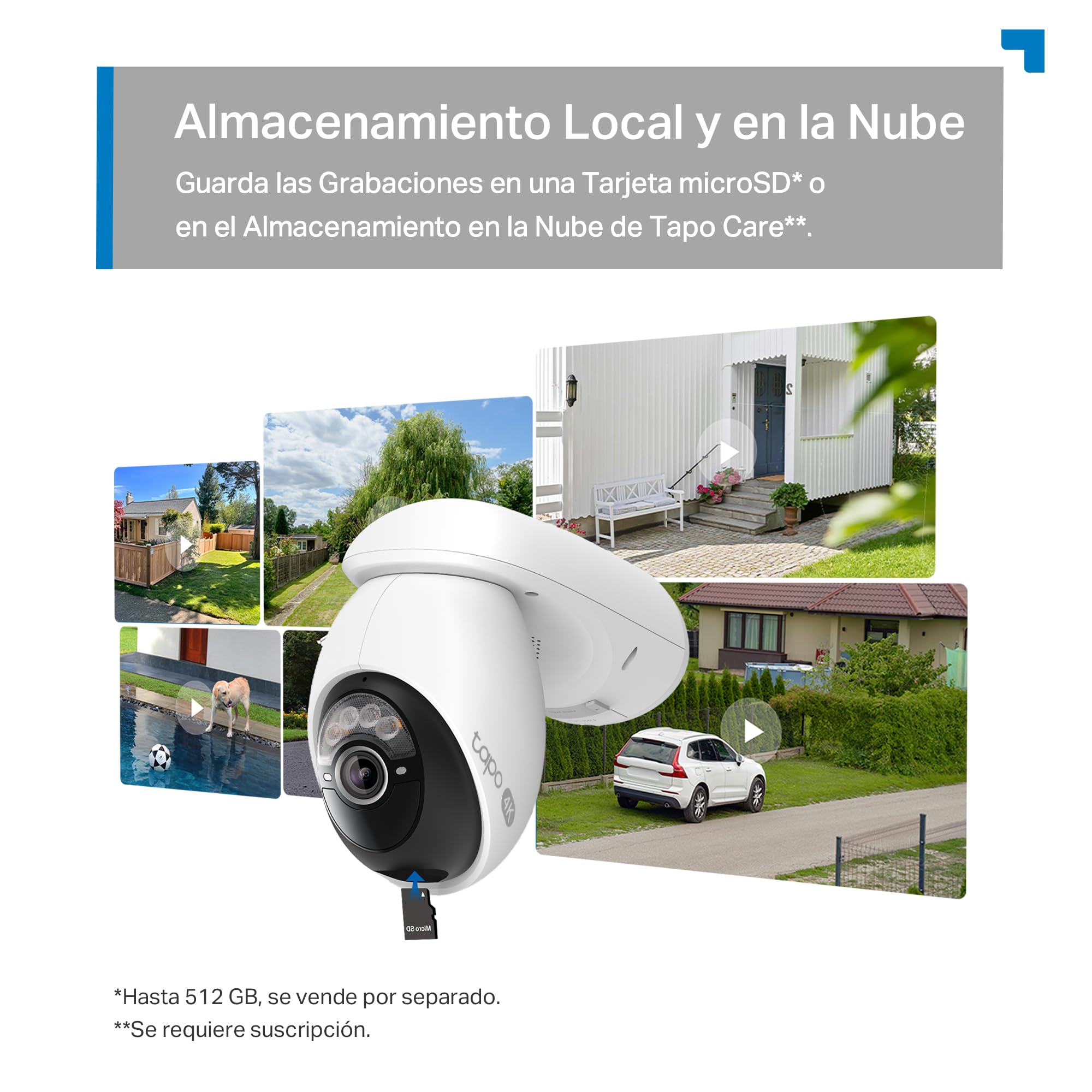 Tapo C660 Kit - Cámara Vigilancia WiFi Exterior 360º, Panel Solar, 4K 8MP | Detección de Movimiento, Personas, Mascotas y Vehículos. Batería 10000mAh. Visión Nocturna Color. Alarma Luz y Sonido. IP65.