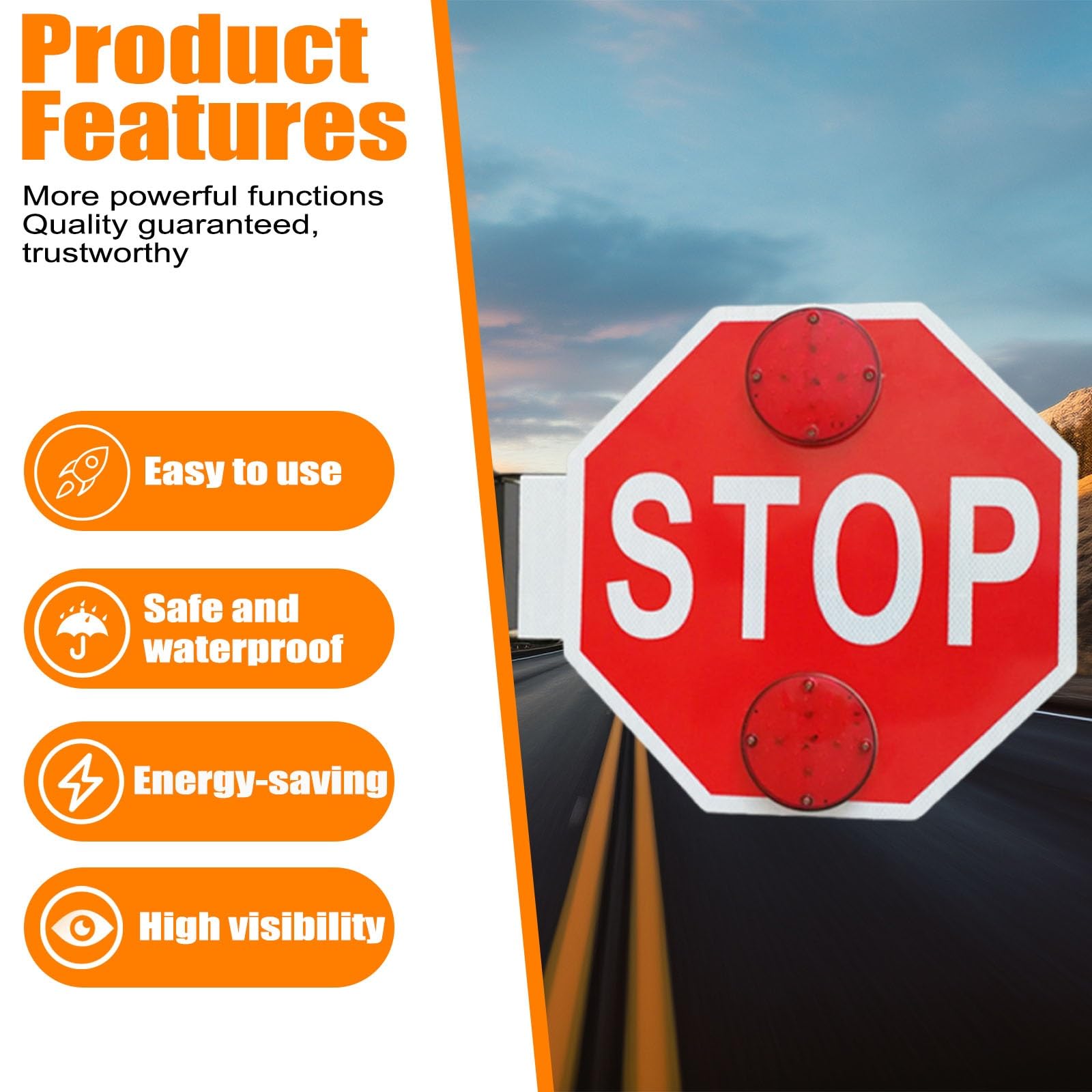 Brazo Stop Eléctrico Para Autobús Escolar Señal LED De Stop Para Autobús Escolar Señal Intermitente Con LED Alta Visibilidad Cartel Seguridad Estudiantes(24V)