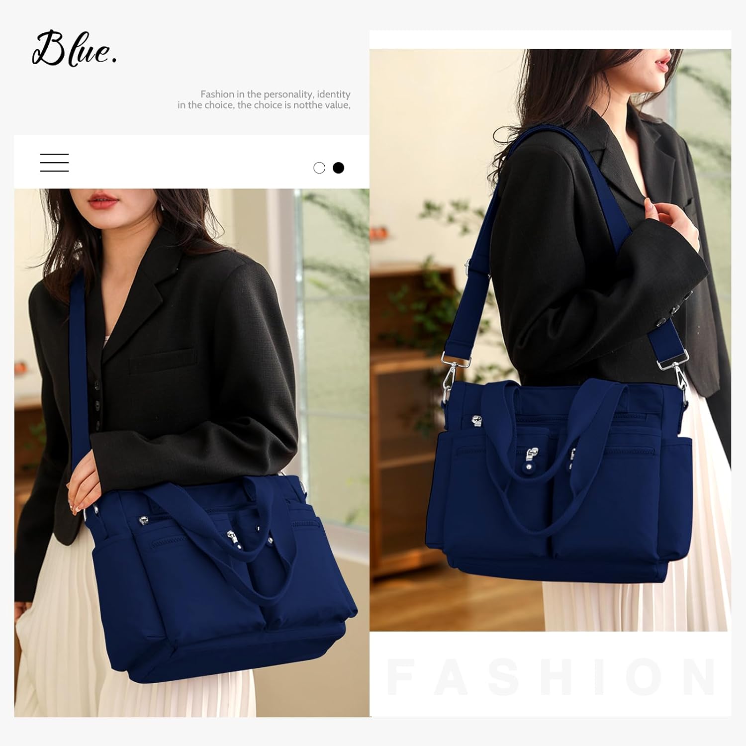 Tote Bag for Women Canvas Handbags for Woman Crossbody Bags with Multiple Pockets - Image 3