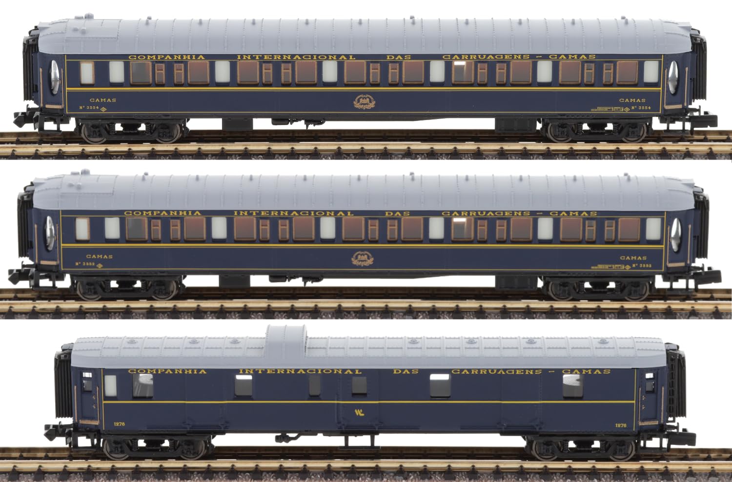 ARNOLD HN4460 RENFE, 3-unit set CIWL Castellano Expreso, laggage van + 2 x Lx sleeping coaches, ep. IV