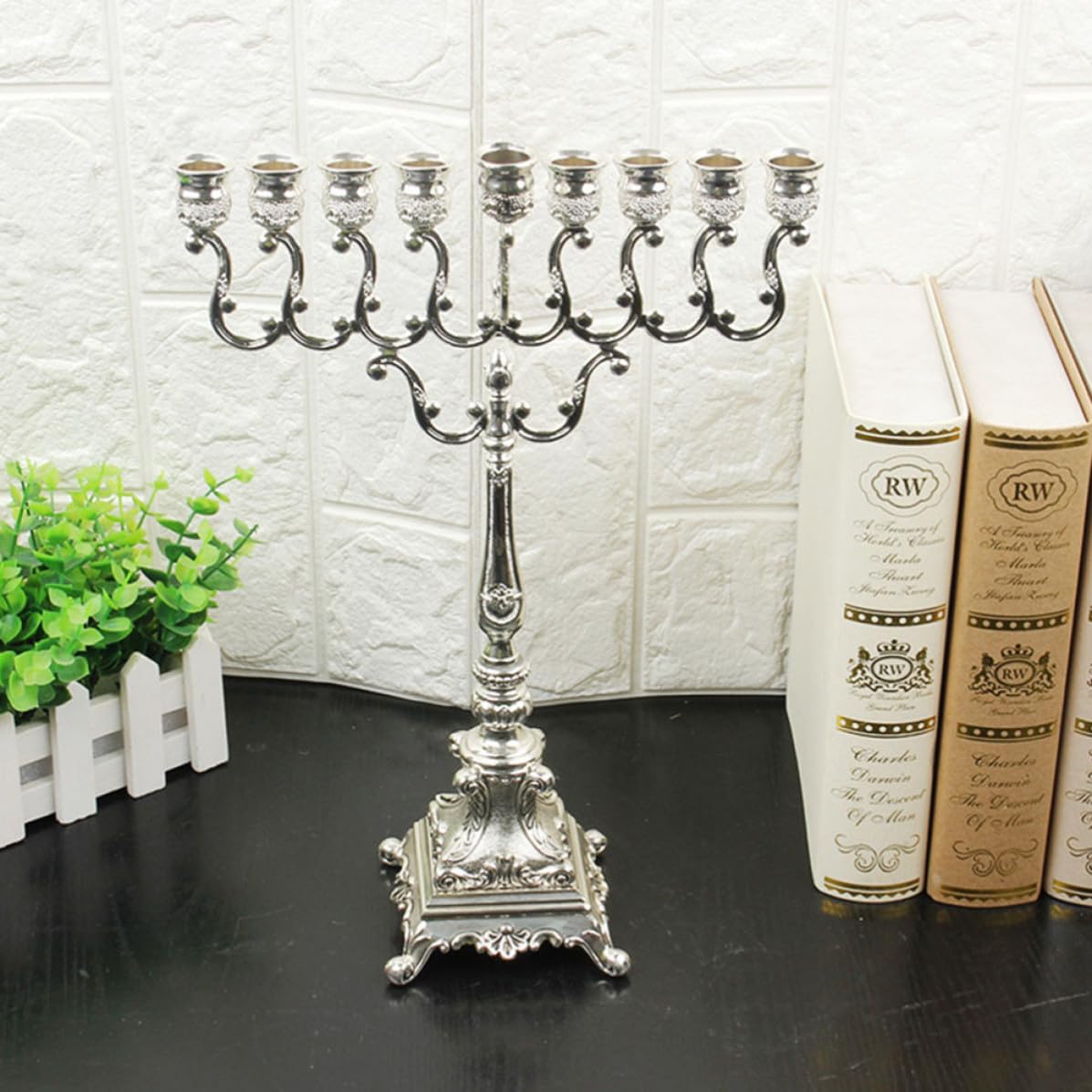 Candelabro de Metal de Aleación de Zinc Estilo Europeo Antiguo 9 Brazos, Decoración Elegante para Bodas y Fiestas Nocturnas, Rendimiento Estable y Uso Práctico