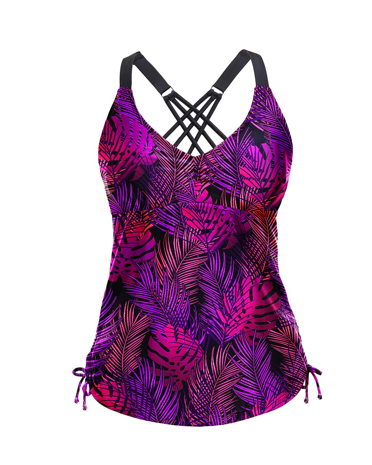 Tempt Me Women Tankini Top Only V Neck Swim Tops Tummy Control Bathing Suit Top No Bottom