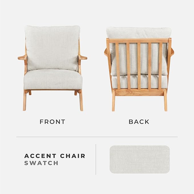 Sillón Acento Mid Century Beige miniatura 4