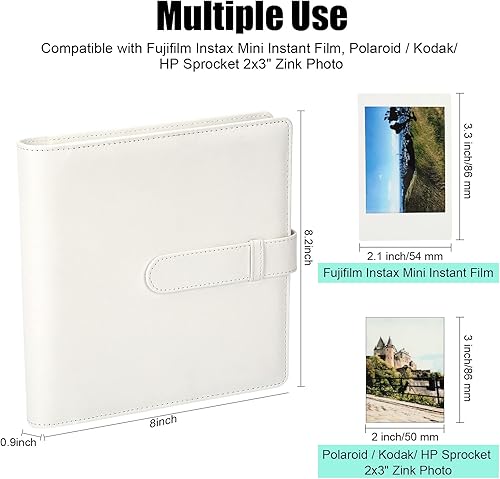 Miniatura 3 de Álbum de fotos de 288 bolsillos para cámara Fujifilm Instax Mini, álbum de fotos para Polaroid, cubierta de cuero, álbum de fotos para cámara