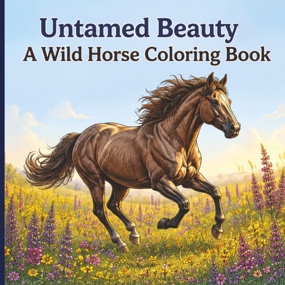 Untamed Beauty A Wild Horse Coloring Book: Gallop Into a World of Beauty, Freedom, and Creative Relaxation