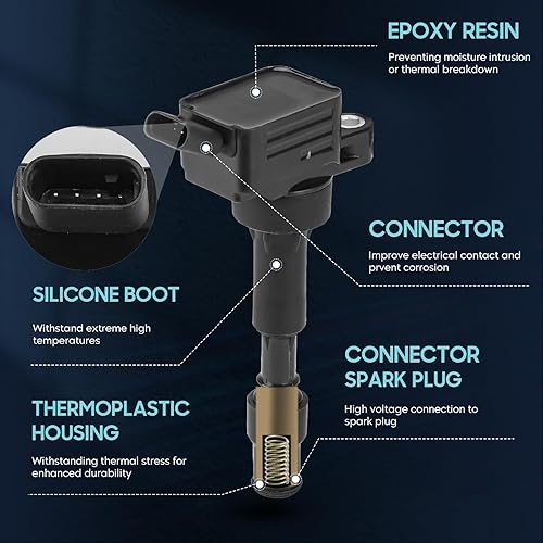 Miniatura 3 de Paquete de 4 bobinas de encendido con 4 bujías de iridio compatibles con Hyundai Elantra 2015 2017 Kia Forte Koup L4 2.0L, repuesto para UF816