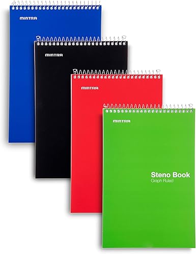 Vista 12 de Mintra Office Steno Book - (colores pastel, 4 blocs por paquete, con rayas Gregg) – 6 x 9 pulgadas, 70 hojas, cuaderno para escribir notas