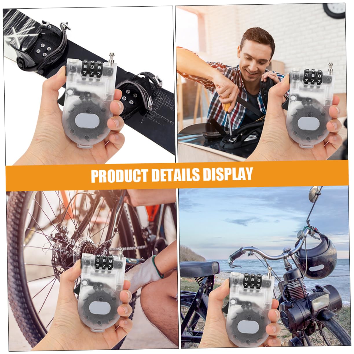 Milisten 3 Ensembles Serrure Antivol Clé Snowboard Chaussure De Ski Bike Lock Locks Serrure Rétractable Antivols De Sécurité Vtt Verrouillage Serrures De Scooter Métal 3 Pièces * 3