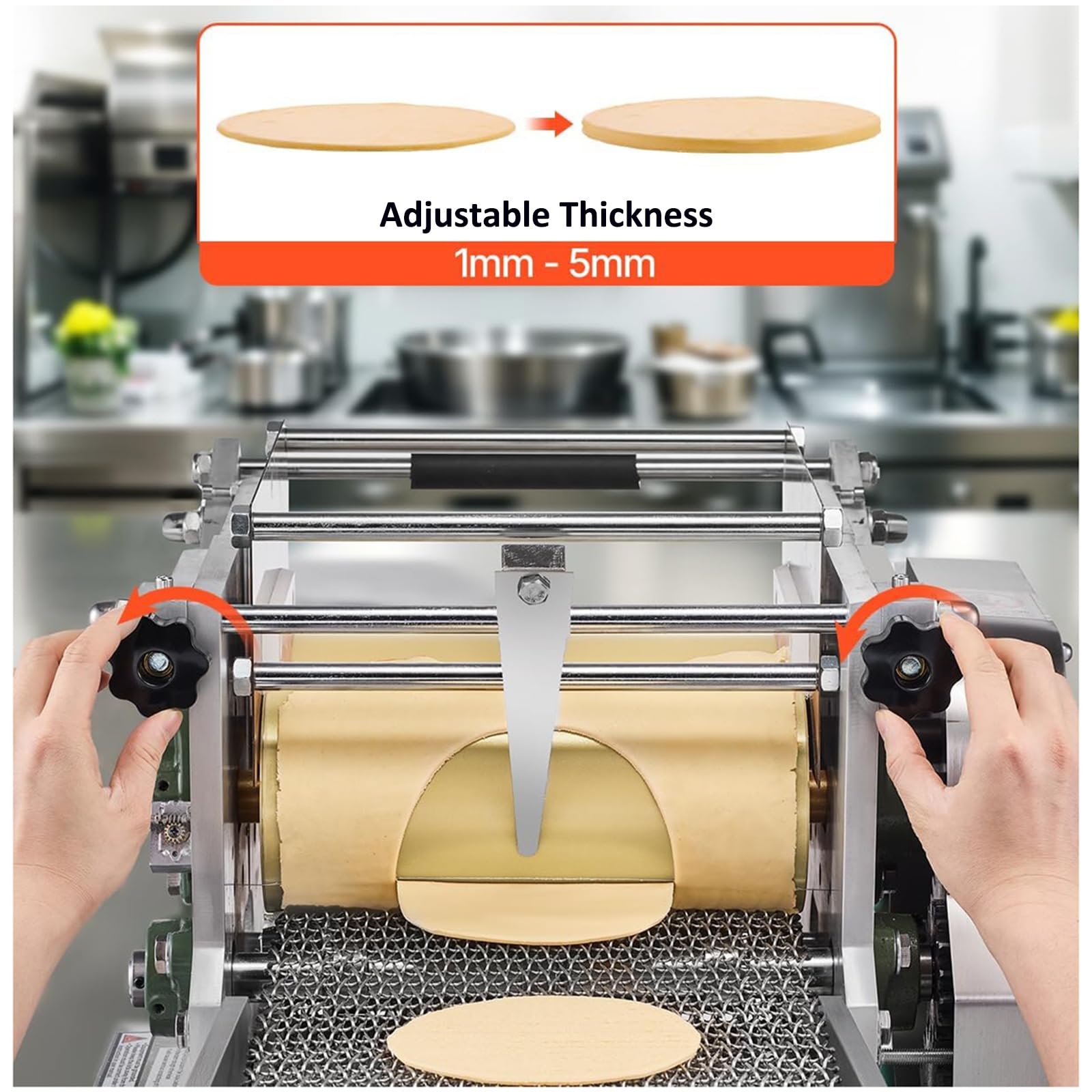Tortilla de grosor ajustable, perfecta para tacos, roti y chapatti, ideal para familias y restaurantes