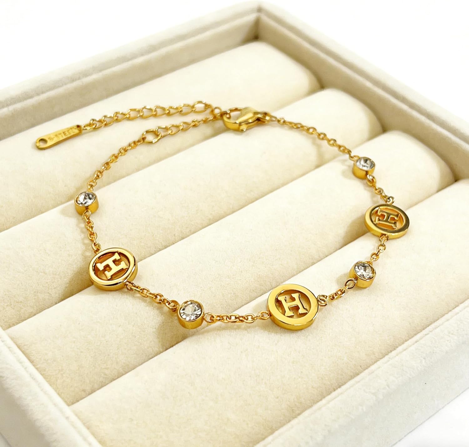 Gold Plated Link Bracelet with Cubic Zirconia for Women Trendy Adjustable Simple Chain Bracelets Dainty Jewelry Gift for Women - Image 5
