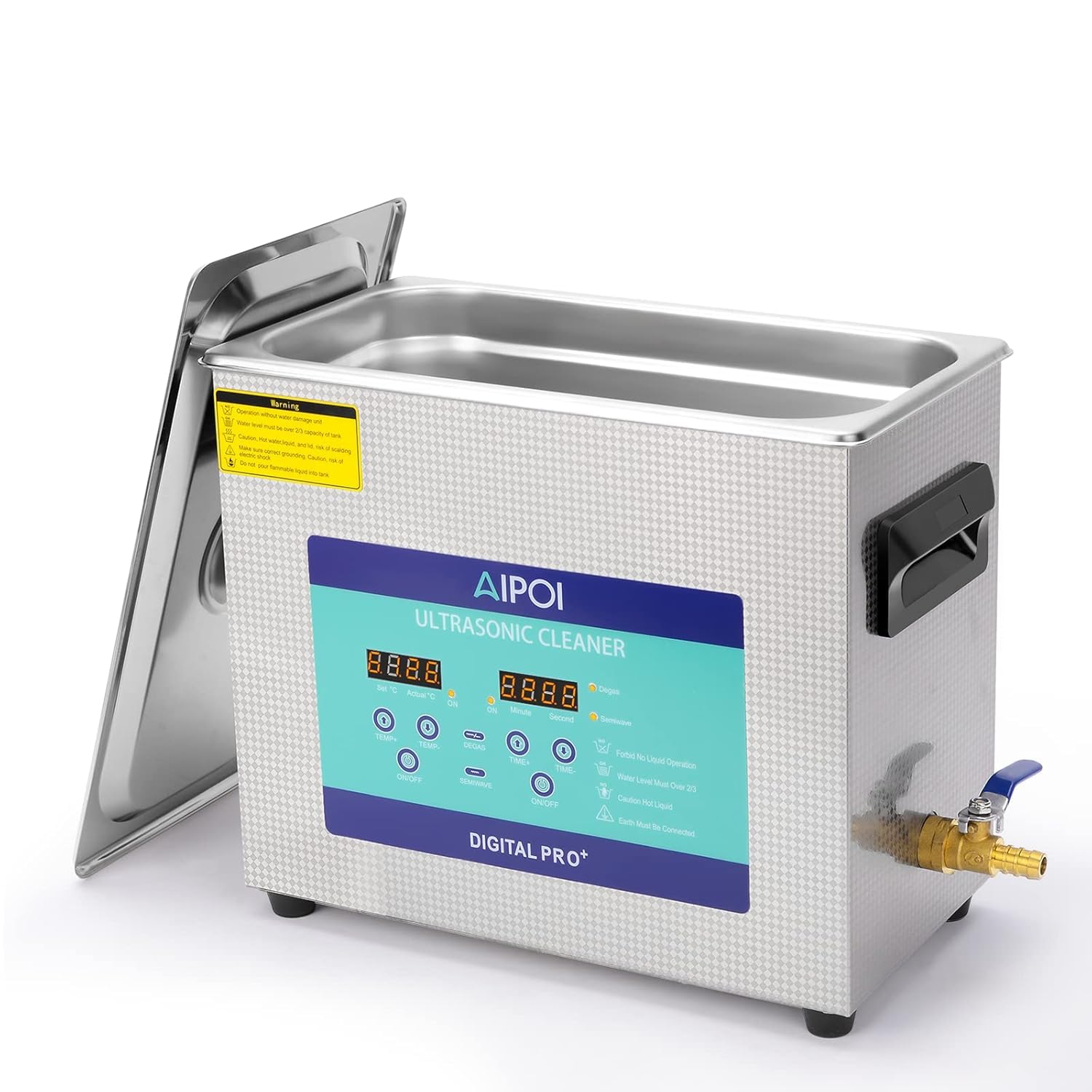 Ultraschallreinigungsgerät 6,5L – Edelstahl Ultraschallreiniger mit Heizung 180W für Vergaser, Metallteile, Fahrrad- & Autoteile, Leiterplatten, Laborinstrumente