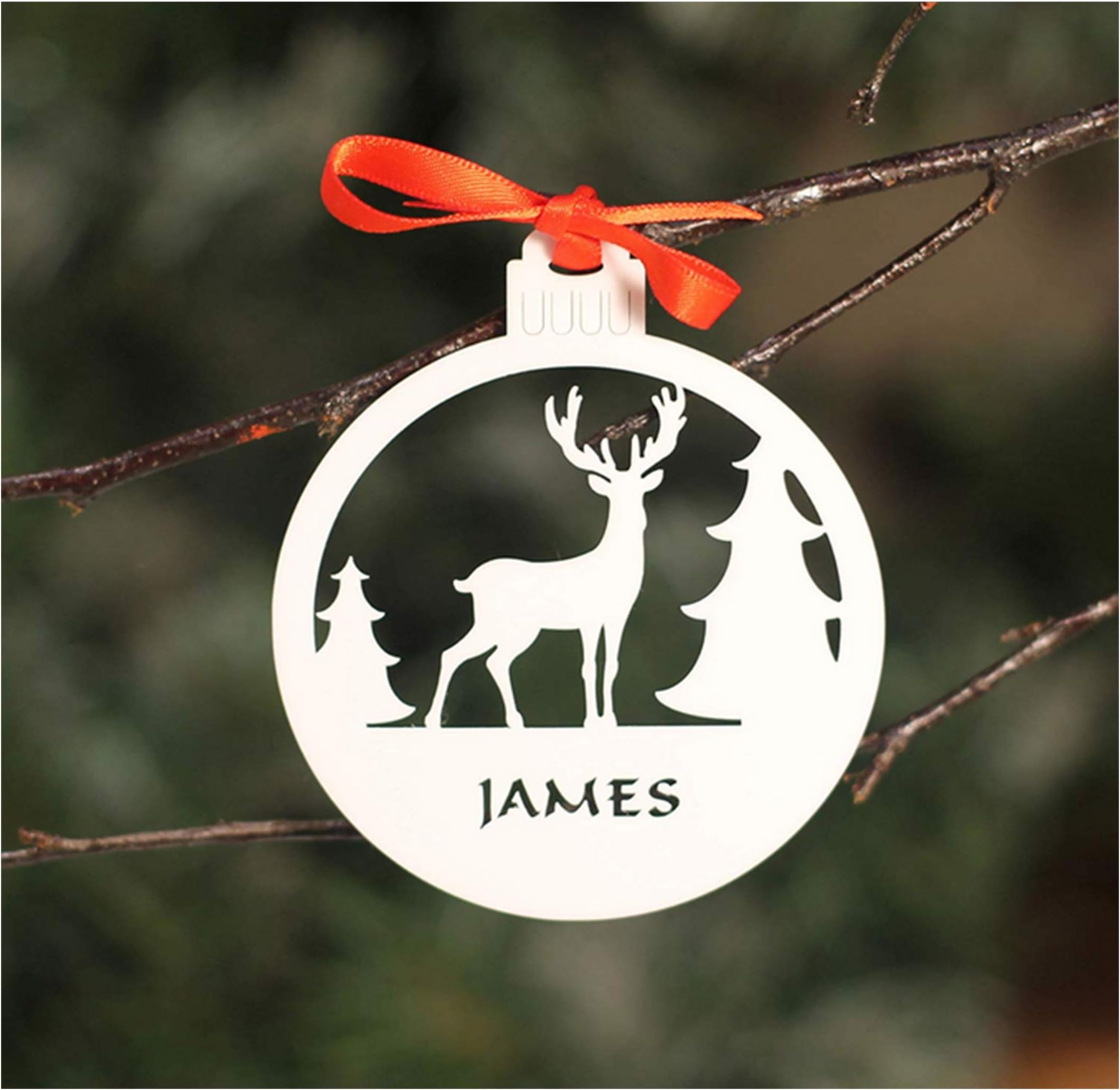 Personalised Reindeer Bauble Christmas Decoration .o.
