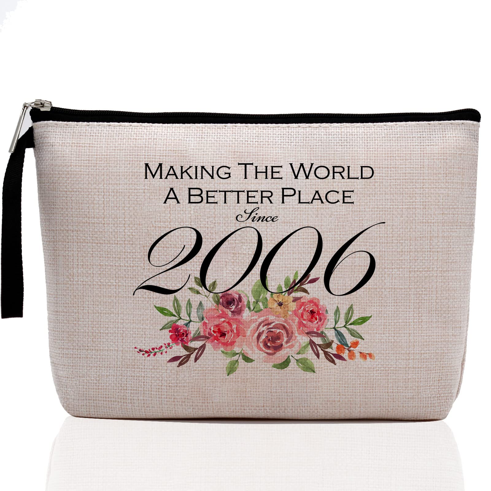 Hanamiya Na 16th Birthday Gifts for Girls - Making The World A Better Place Since 2007, Sweet 16 Gifts For Her, Teens, Friend, Sister, Daughter, Niece, Granddaughter- Makeup Bag