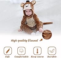 Vista 4 de TONWHAR Baby Boy's Girl's Animal Bodysuit Infant And Toddler's Romper Jumpsuit Halloween Costume Partywear Mono marrón